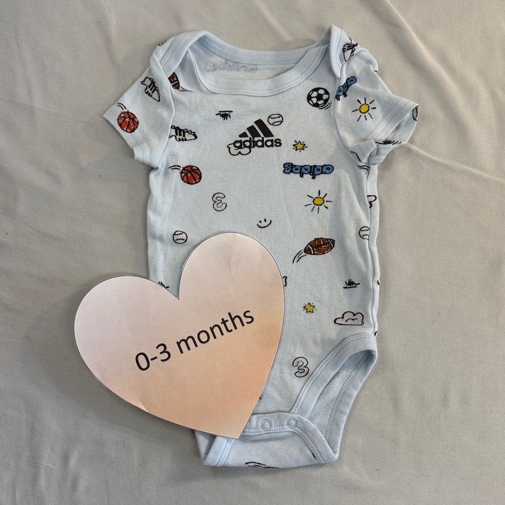 Adidas - short sleeve  onesie. Size 0-6 months